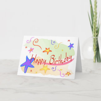 Birthday-Stars and Confetti-Girl Card