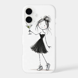 Birthday Stick Figure Girl with Martini