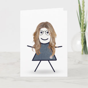 Birthday Stick Girl for Sister Card