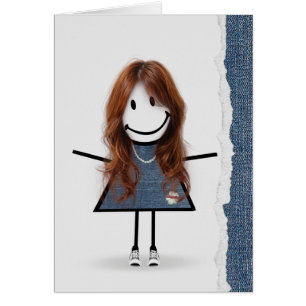 Birthday Stick Girl with Sneakers