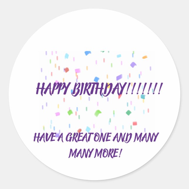 Birthday sticker (Front)