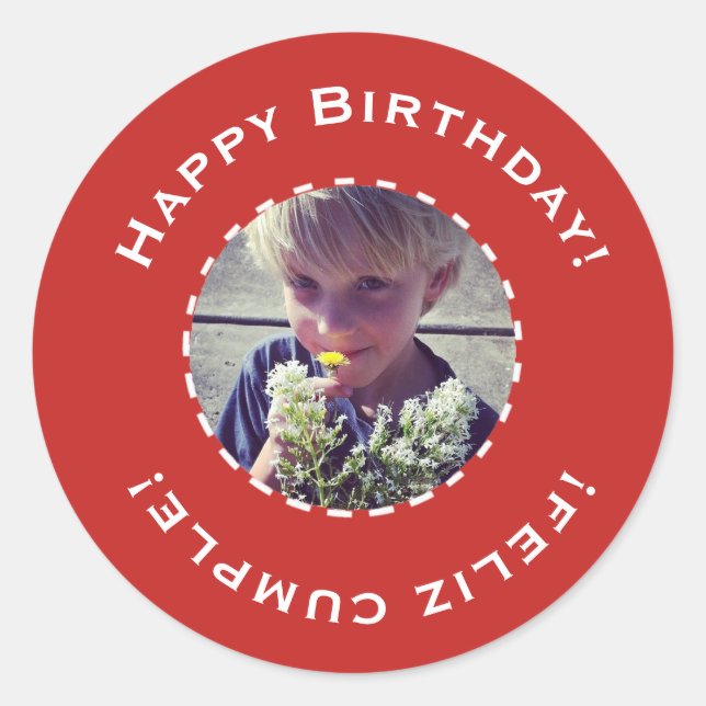 Birthday sticker with photo (Front)