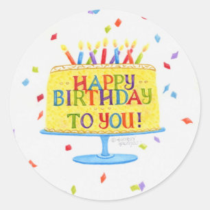 Birthday Stickers Happy Birthday To You Cake