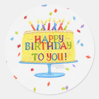 Birthday Stickers Happy Birthday To You Cake
