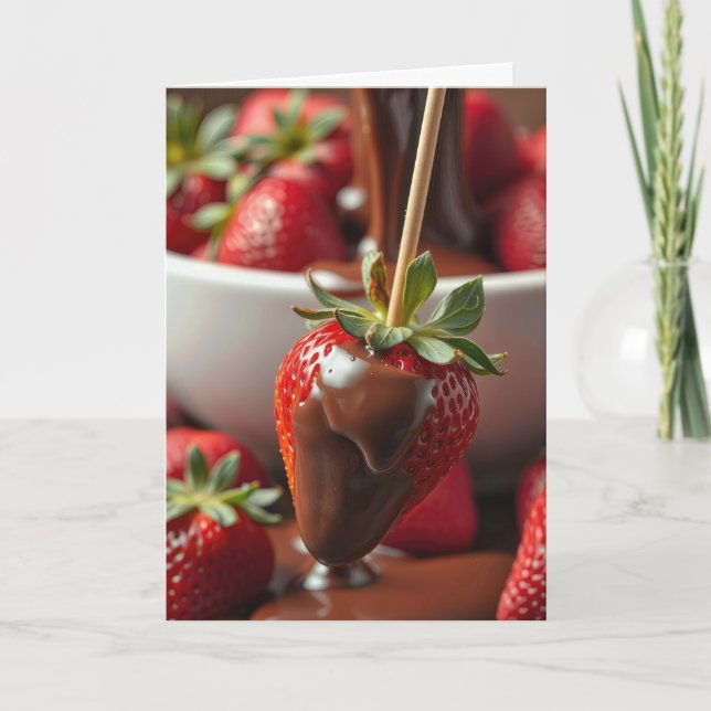 Birthday Strawberry Dipped In Chocolate Card (Front)