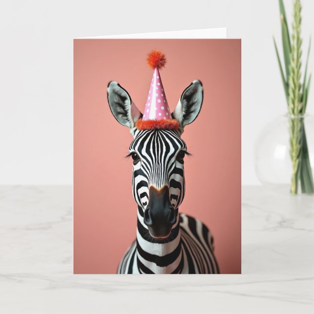 Birthday Striped Equine Card (Front)