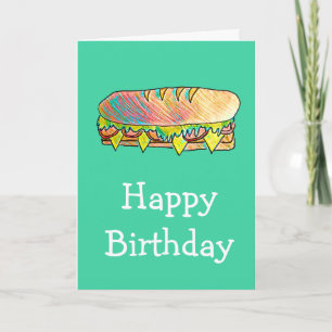 Birthday sub-sandwich card