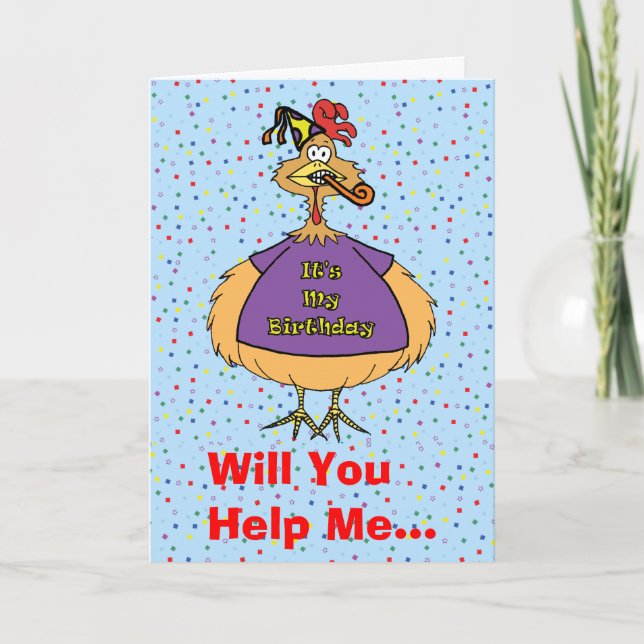 Birthday Suit Chicken Card (Front)