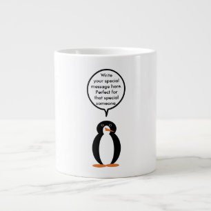 Birthday Suit Talking Ms. Penguin Personalised Large Coffee Mug