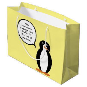 Birthday Suit Talking Ms. Penguin Personalised Large Gift Bag