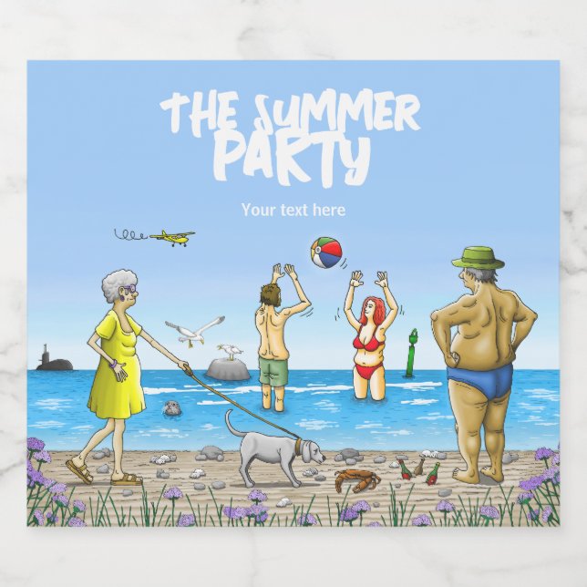 Birthday Summer Party Beer Bottle Label (Single Label)