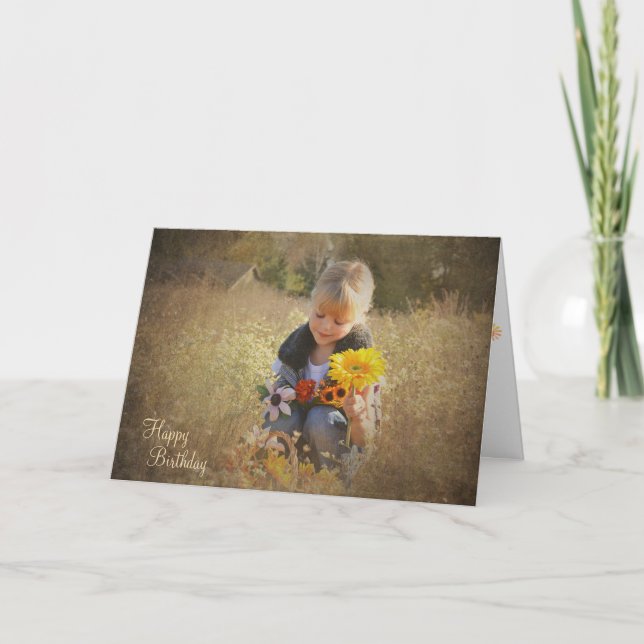 Birthday sunflower bouquet card (Front)
