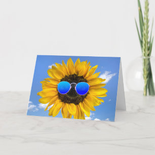 Birthday Sunflower Wearing Sunglasses   Card