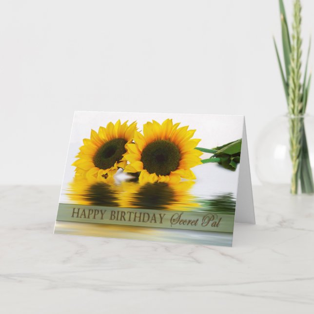 BIRTHDAY - SUNFLOWERS - SECRET PAL CARD (Front)