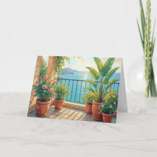 Birthday Sunny Seaside Terrace Card