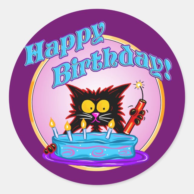 BIRTHDAY SURPRISE CLASSIC ROUND STICKER (Front)