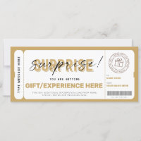 Birthday Surprise Gift Ticket Certificate Template