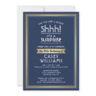 Birthday Surprise Party Shhh! Navy Blue and Gold