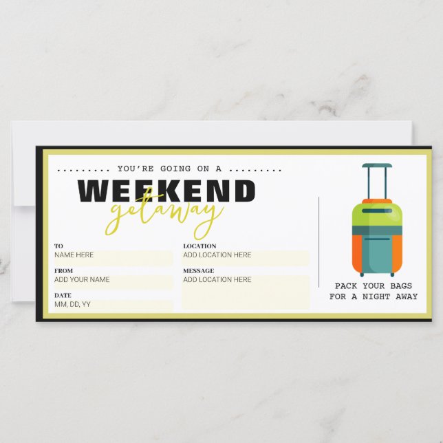 Birthday Surprise Travel Gift Voucher (Front)