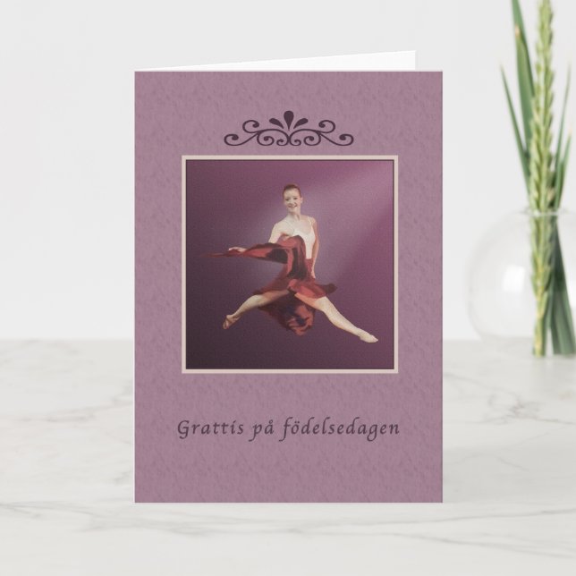 Birthday, Swedish, Grattis på födelsedagen, Ballet Card (Front)