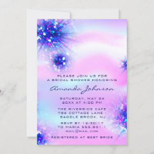 Birthday Sweet 16th Holographic Blue Pink Invitation