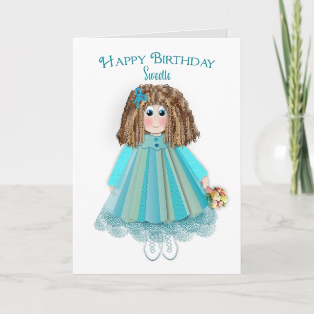Birthday, Sweetie, Baby Doll & Dollhouse Card (Front)