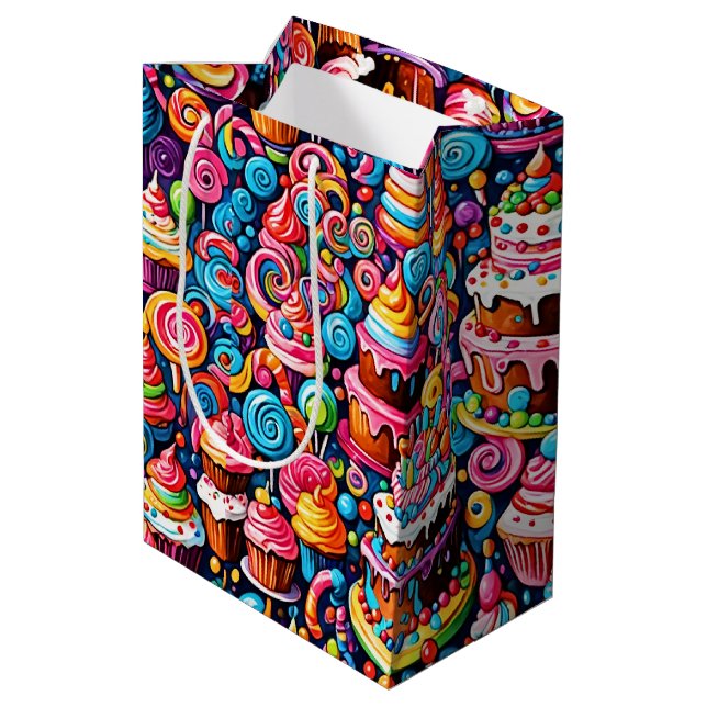 Birthday Sweets Medium Gift Bag (Back Angled)