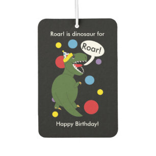 Birthday T-Rex Dinosaur Car Air Freshener
