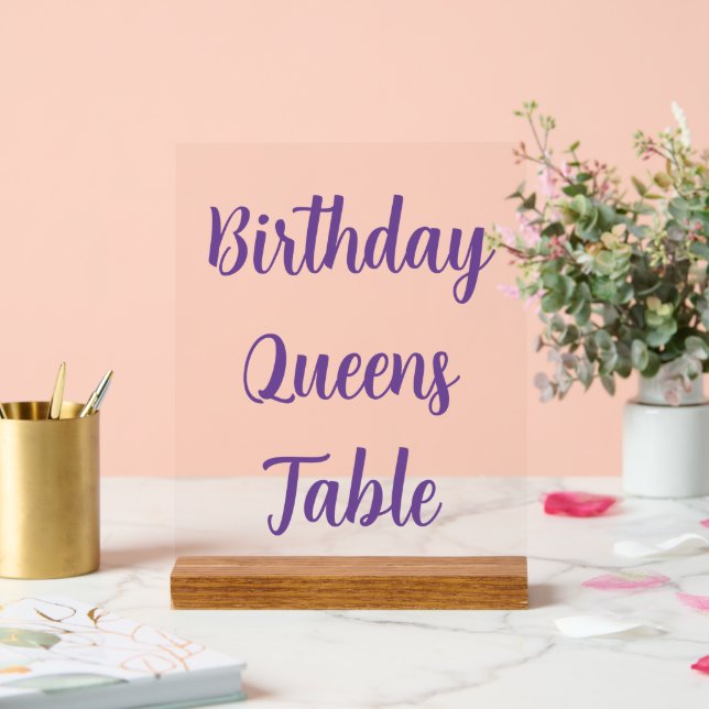 Birthday Table  Acrylic Sign (Wedding)