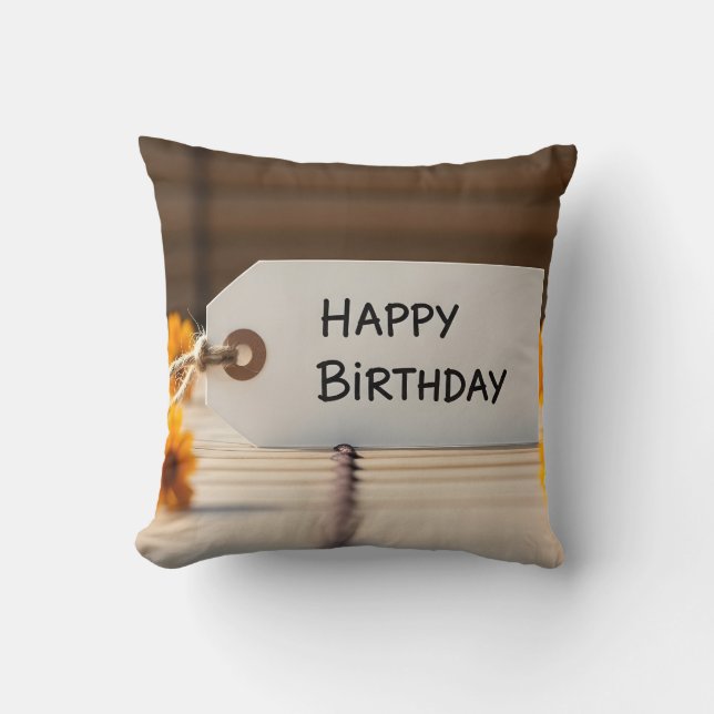 Birthday tag flower decoration cushion (Front)