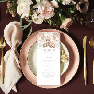Birthday Tea Party Elegant Pastel  Menu