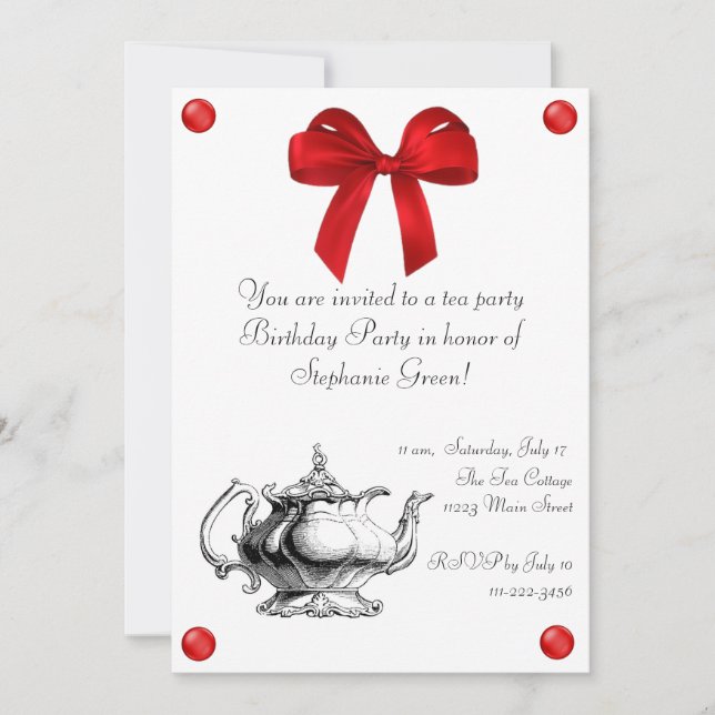Birthday Tea Party Invitation (Front)