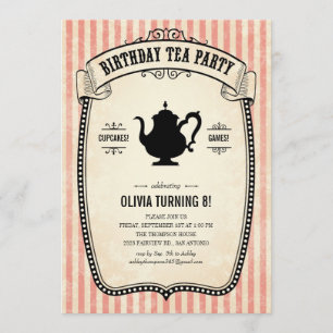 Birthday Tea Party Invitations