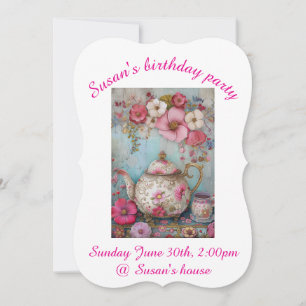Birthday/Tea Party Join Us to Celebrate Invitation