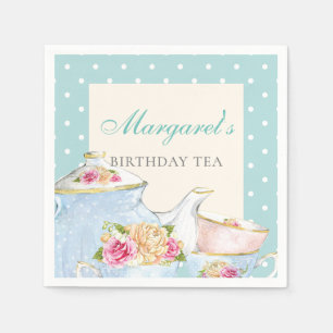 Birthday Tea Party Personalised Polka dot Napkin