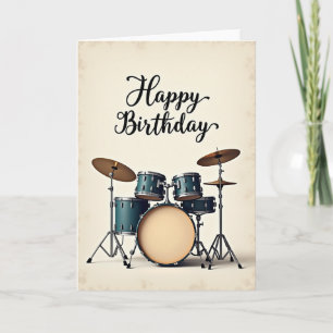 Birthday Teal Drum Card