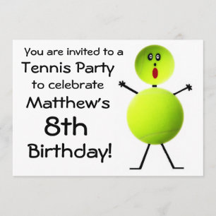 Birthday Tennis Party Invitation