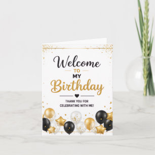 Birthday Thank You Card –Elegant Gold & Black card