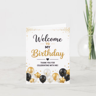 Birthday Thank You Card –Elegant Gold & Black card
