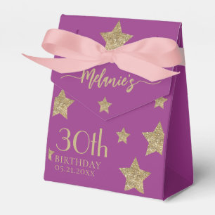 Birthday Thank You Chic Gold Stars Favour Boxes