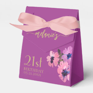 Birthday Thank You Chic Pink Floral Favour Boxes
