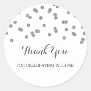 Birthday Thank You Custom Favour Tags Silver