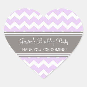 Birthday Thank You Custom Name Favour Tags Lilac