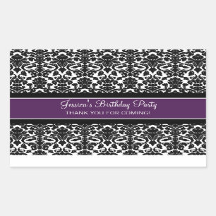 Birthday Thank You Custom Name Favour Tags Purple