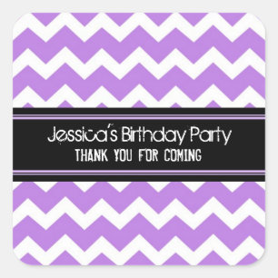Birthday Thank You Custom Name Favour Tags Purple
