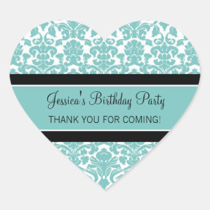 Birthday Thank You Custom Name Favour Tags Teal
