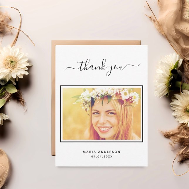 Birthday thank you custom photo script postcard (Creator Uploaded)