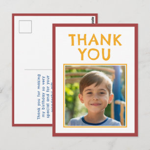 Birthday Thank you Kids Photo Postcard