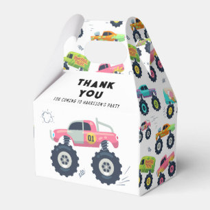 Birthday Thank You Modern Kids Monster Car Trucks Favour Box