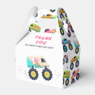 Birthday Thank You Modern Kids Monster Car Trucks Favour Box